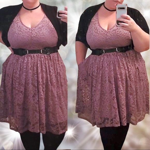 Torrid Purple Lace Skater Dress Size 1 1XL & 2 2XL New with tags - Picture 5 of 15